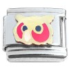 T574 Cute Owl Face Red Italian Charm