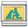 T577 Teal Megaphone Cheer Italian Charm