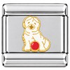 T590 Dog Red Ball Italian Charm