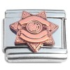 T594 Police Sherrif Badge Copper Italian Charm