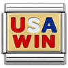 T599gold USA Win Gold Trim Italian Charm
