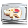 T606red Cute Little Elephant Red Italian Charm