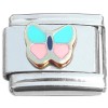 T612pkbl Cute Butterfly Pink Blue Italian Charm