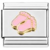 T614pink Foot Prints Pink Footprints Italian Charm