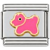 T617pink Cute Dog Pink Italian Charm