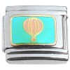 T629pink Pink Hot Air Balloon Blue Sky Italian Charm