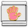 T915 Right Hand Pink Italian Charm