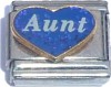 Aunt on Blue Heart Italian Charm