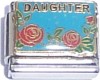 Daughter on Blue with Flowers Italian Charm