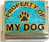 Property of my Dog (on blue) Italian Charm