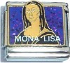 Mona Lisa on Purple Glitter Italian Charm