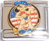 CT6117 Cowgirl with Flag Italian Charm