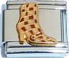 CT6323 Brown Checkered Designer Boot Italian Charm