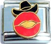 CT6382 Cowboy Hat and Lips Italian Charm