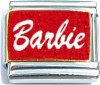 CT6397 Barbie on Red with Glitter Italian Charm