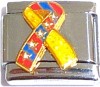 CT6598 Ribbon Yellow + Red and Blue Italian Charm