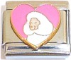 CT6626 White Poodle in Pink Heart Italian Charm