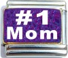 CT9194 Number One Mom Purple Italian Charm