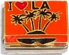 I Love LA on Orange Italian Charm