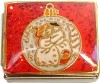 CT9426 Snowman Couple Ornament on Red Italian Charm