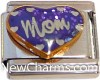 CT9462 Mom On Purple Heart Italian Charm