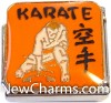 CT9486 Karate On Orange Italian Charm