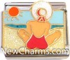 CT9494 Woman In Bathing Suit Orange Sun Italian Charm