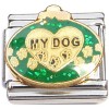 CT9856 Love My Dog on Green Ornament Italian Charm