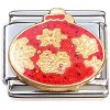 CT9861 Snowflakes on Red Italian Charm