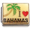 CT9876 I Love Bahamas on White with Palm Tree Italian Charm