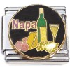 CT9879 Napa Valley Wine and Cheese Italian Charm