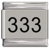 SL003 Angel Numbers 333 Repeating 3s Laser Engraved Italian Charm 