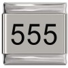 SL005 Angel Numbers 555 Repeating 5s Laser Engraved Italian Charm