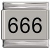SL006 Angel Numbers 666 Repeating 6s Laser Engraved Italian Charm 