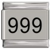 SL009 Angel Numbers 999 Repeating 9s Laser Engraved Italian Charm 