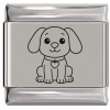 SL024 Cute Puppy Dog Laser Engraved Italian Charm 