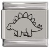 SL026 Stegosaurus Dinosaur Laser Engraved Italian Charm