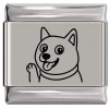SL028 Dog Meme Doge Laser Engraved Italian Charm 