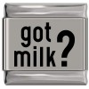 SL031 Got Milk Laser Engraved Italian Charm