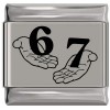 SL033 Hands 6 7 Laser Engraved Italian Charm