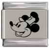SL917 Steamboat Willie Cartoon Mouse Laser Engraved Italian Charm