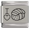 SL971 I Love Sushi Rolls Laser Engraved Italian Charm