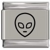 SL981 Alien Head Face Laser Engraved Italian Charm