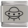SL982 UFO Unidentified Flying Object Alien Laser Engraved Italian Charm