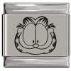 SL983 Cartoon Cat Smiling Laser Engraved Italian Charm