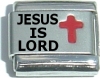 CR002 Jesus is Lord Red Cross Laser Italian Charm