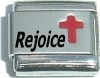 CR003 Rejoice Red Cross Laser Italian Charm