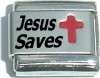 CR005 Jesus Saves Red Cross Laser Italian Charm