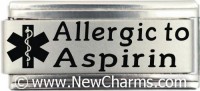 Allergic To Asprin Medical Alert Italian Charm