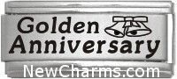 SS738 Golden Anniversary Superlink Laser Italian Charm